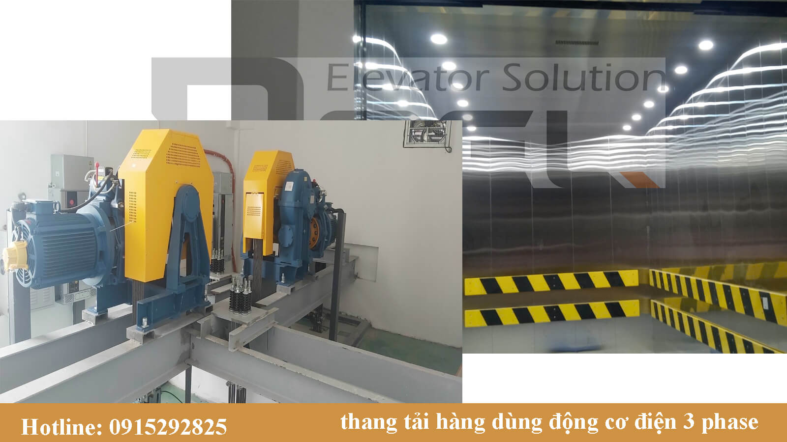 Thang tải hàng siêu nặng 17 Thang tải hàng dùng động cơ 3 phase tải trọng lớn